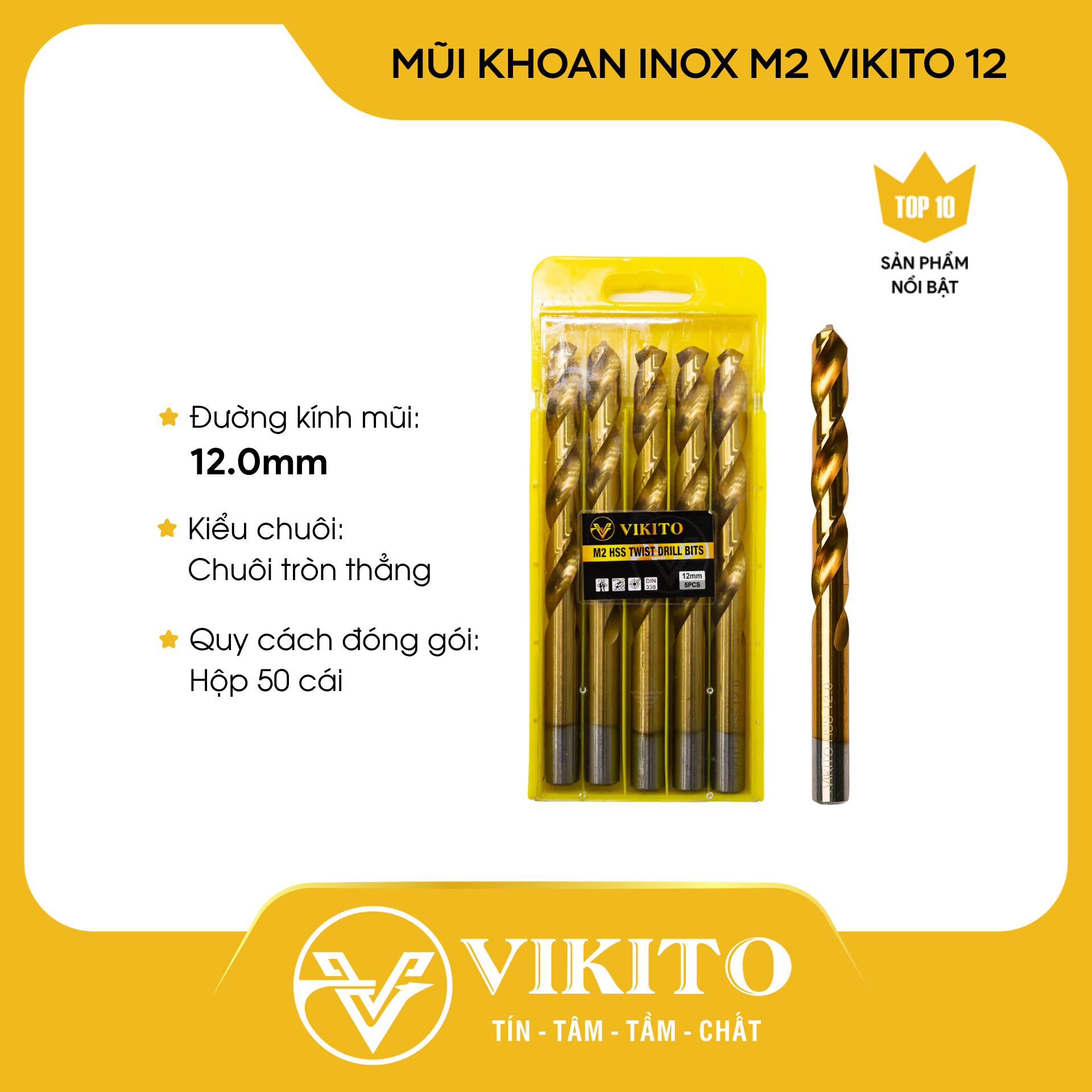Mũi khoan inox M2 VIKITO 12